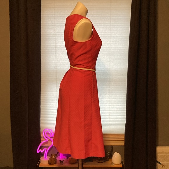 Evan Picone embroidered diamond pattern box pleated dress in petal pink size 10 - Picture 5 of 6